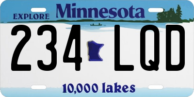 MN license plate 234LQD
