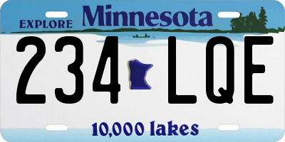 MN license plate 234LQE