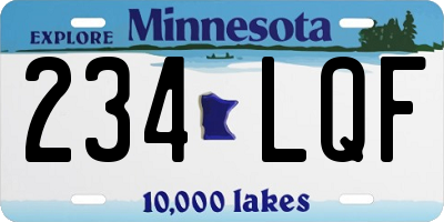 MN license plate 234LQF