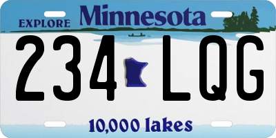 MN license plate 234LQG