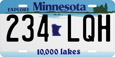 MN license plate 234LQH