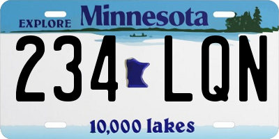 MN license plate 234LQN