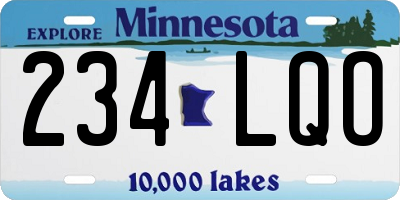 MN license plate 234LQO