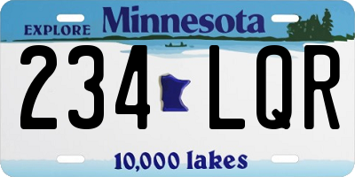 MN license plate 234LQR
