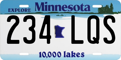 MN license plate 234LQS