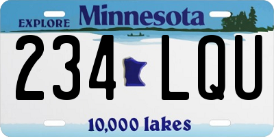 MN license plate 234LQU
