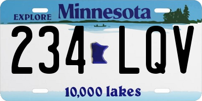 MN license plate 234LQV