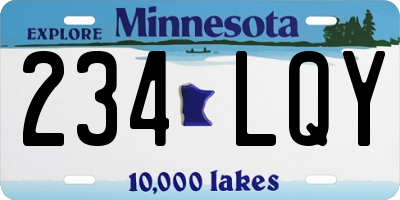 MN license plate 234LQY