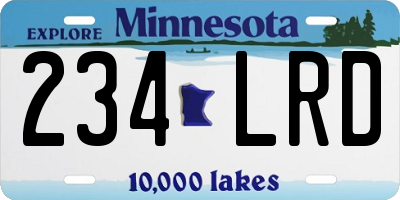 MN license plate 234LRD