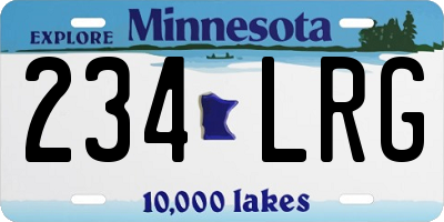 MN license plate 234LRG