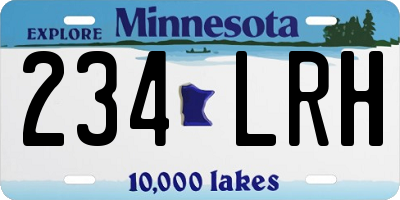 MN license plate 234LRH