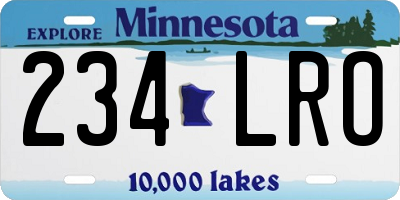 MN license plate 234LRO