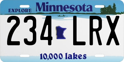 MN license plate 234LRX