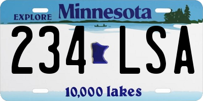 MN license plate 234LSA