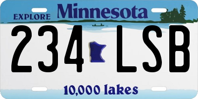 MN license plate 234LSB