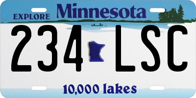 MN license plate 234LSC