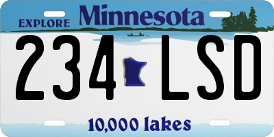 MN license plate 234LSD
