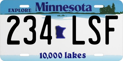 MN license plate 234LSF