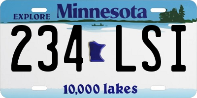 MN license plate 234LSI