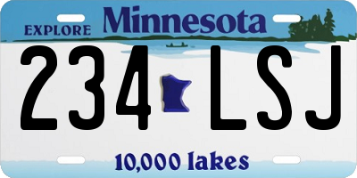 MN license plate 234LSJ