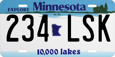 MN license plate 234LSK