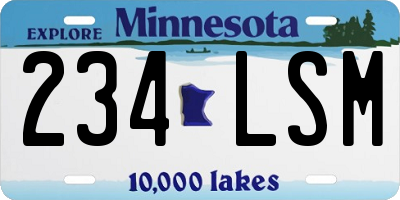 MN license plate 234LSM