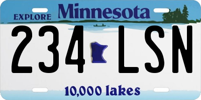 MN license plate 234LSN