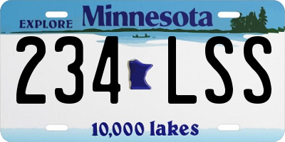 MN license plate 234LSS