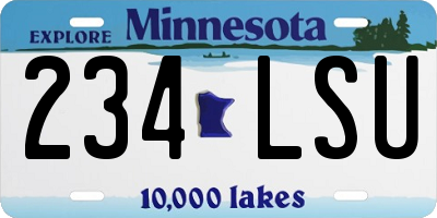 MN license plate 234LSU