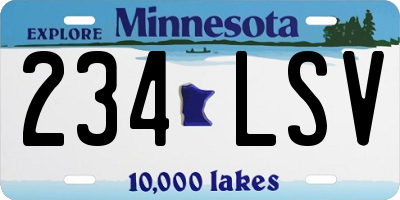 MN license plate 234LSV
