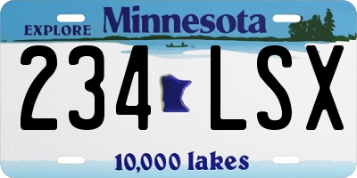 MN license plate 234LSX