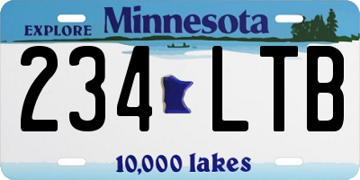MN license plate 234LTB