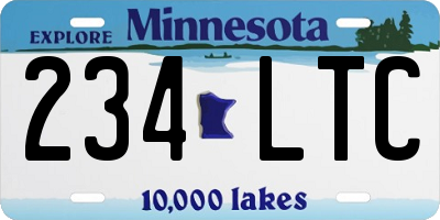 MN license plate 234LTC