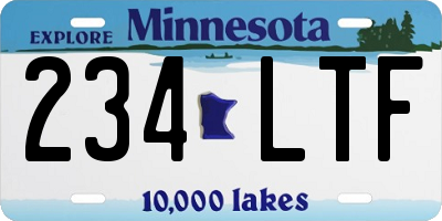 MN license plate 234LTF