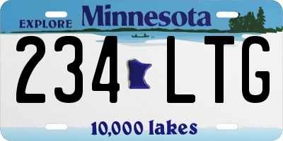 MN license plate 234LTG