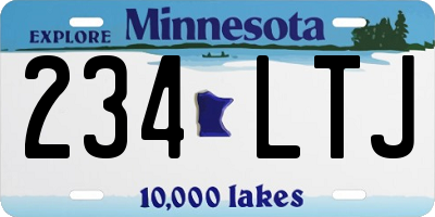 MN license plate 234LTJ