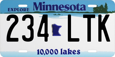 MN license plate 234LTK