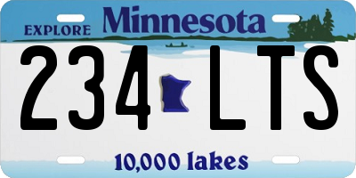 MN license plate 234LTS