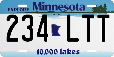MN license plate 234LTT