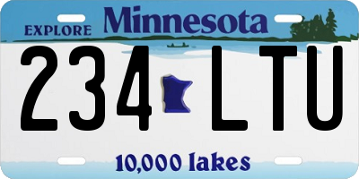 MN license plate 234LTU