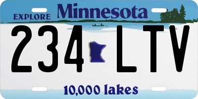 MN license plate 234LTV