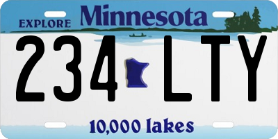 MN license plate 234LTY