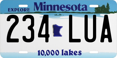 MN license plate 234LUA