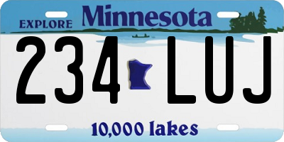 MN license plate 234LUJ