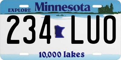 MN license plate 234LUO
