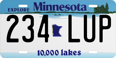 MN license plate 234LUP