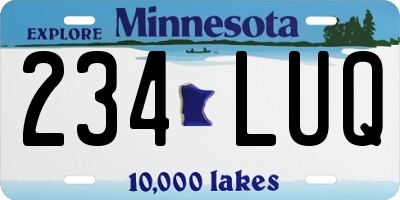 MN license plate 234LUQ