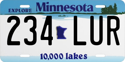 MN license plate 234LUR