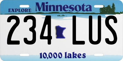 MN license plate 234LUS