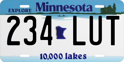 MN license plate 234LUT